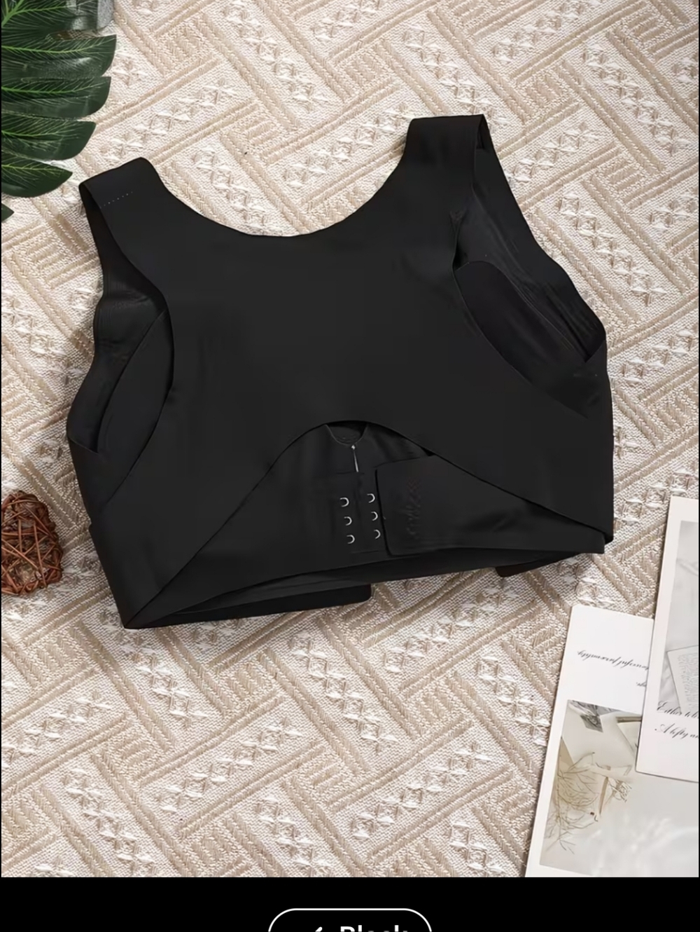 Source Unknown Black Seamless Racerback Bralette For POSTURE correction - Picture 12 of 12